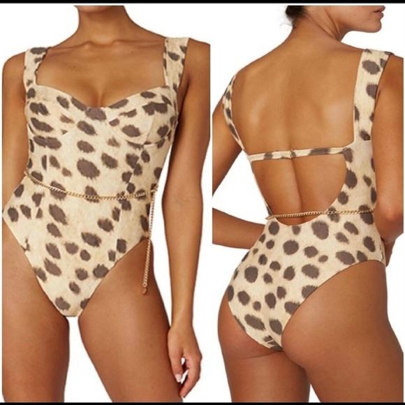 WeWoreWhat Leopard Print One Piece Swimsuit - Picture 3 of 8